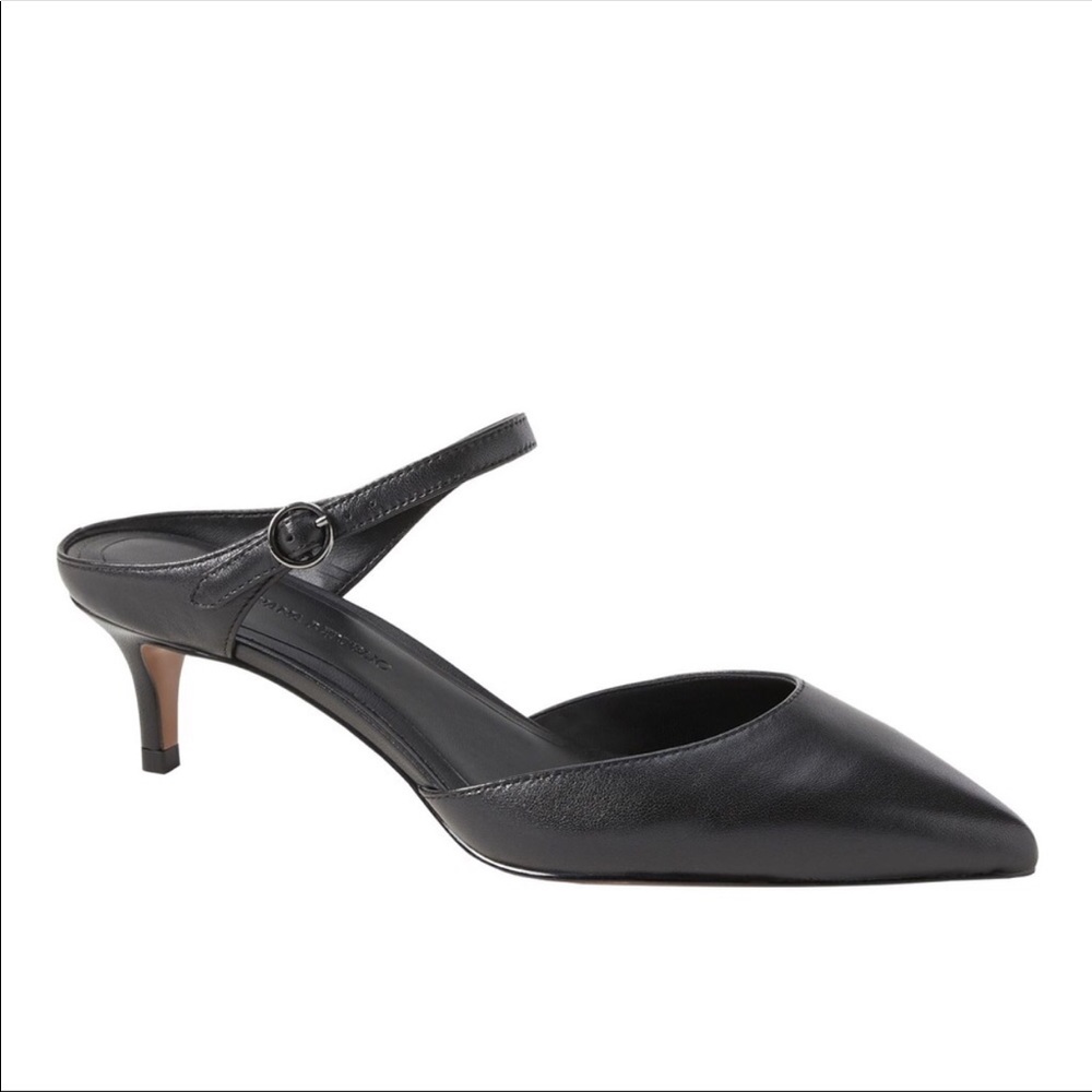 Black kitten heel mule
